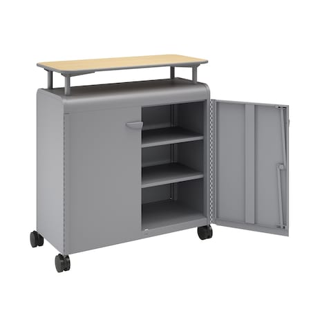 Smith Trades Industrial Storage Cabinet, 50 in H, 43 in W, Platinum, (2) Adj. + (1) Fixed/Base Shelves 621100000PPMAPPP